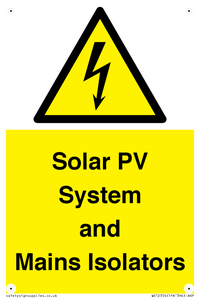 Solar PV System and Mains Isolators